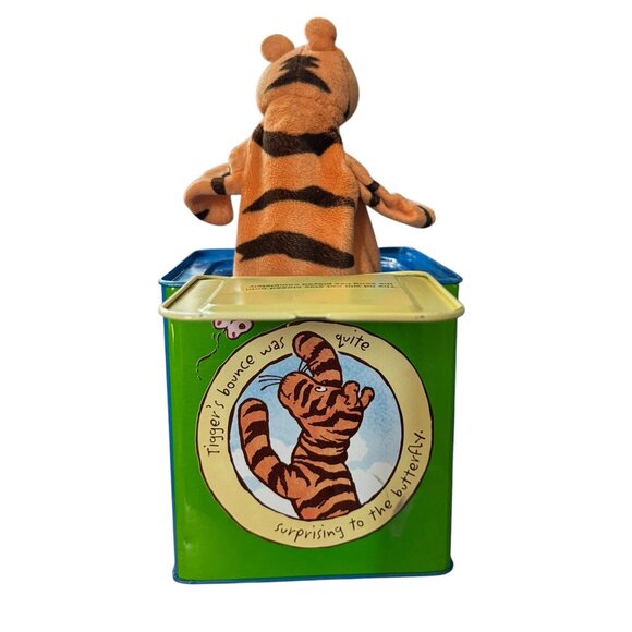 Vntg Disney Winnie the Pooh , Tigger Jack in the Box. Schylling Tested working. - Picture 5 of 16